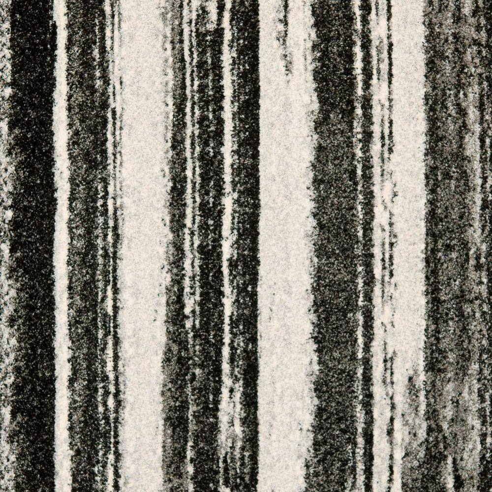 Gray Abstract Square Shag Synthetic Area Rug