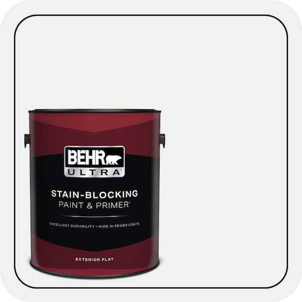 BEHR ULTRA 1 gal. #W-D-500 Cascade White Flat Exterior Paint & Primer