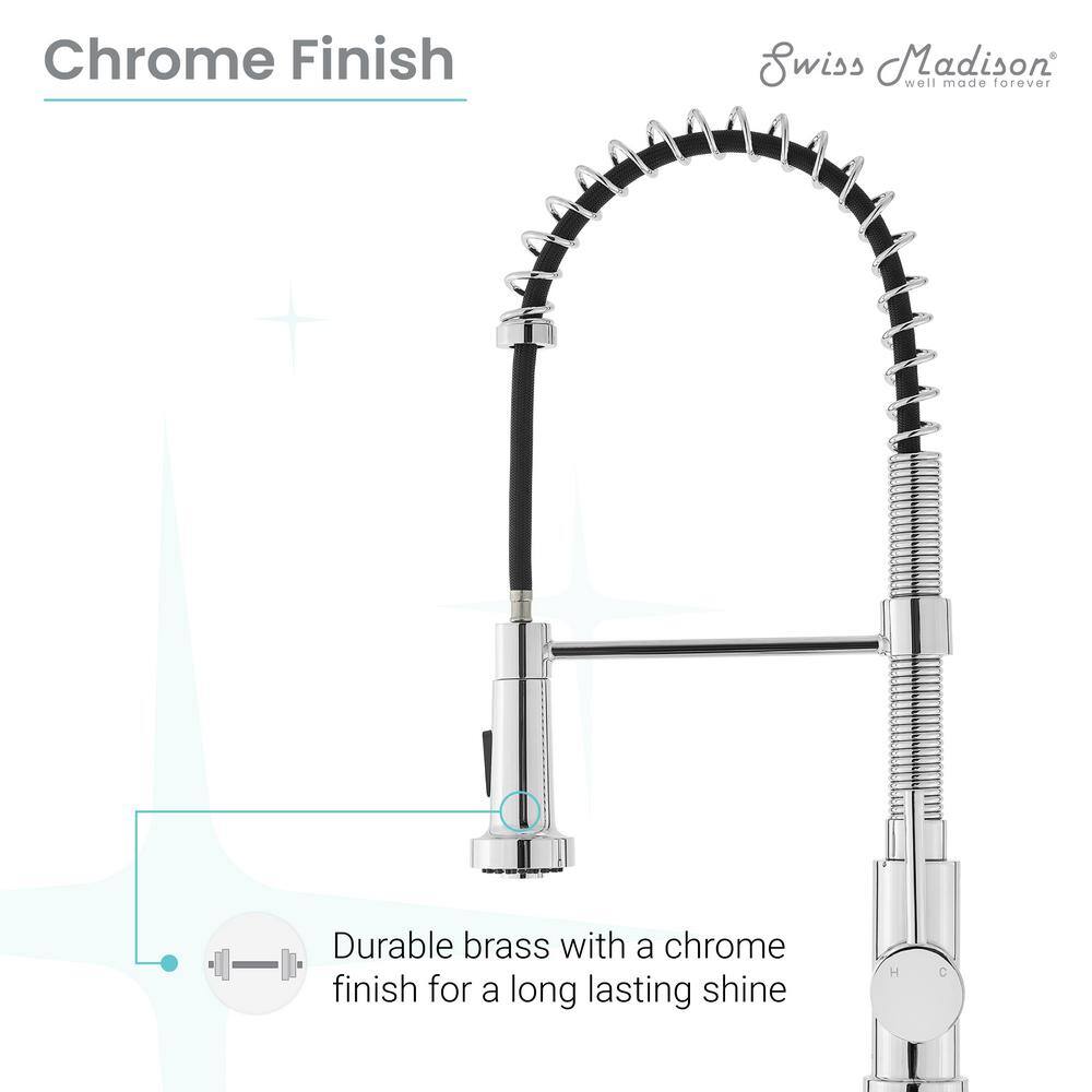 Chrome Single Handle Pull-Down Kitchen Faucet with Spray