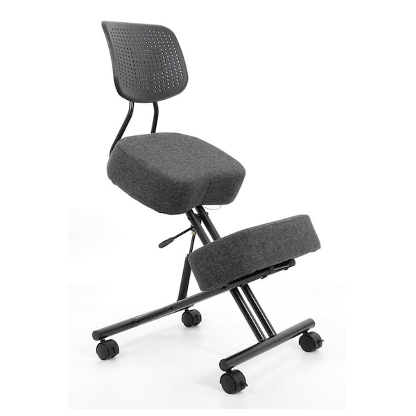 gray ergonomic kneeling chair