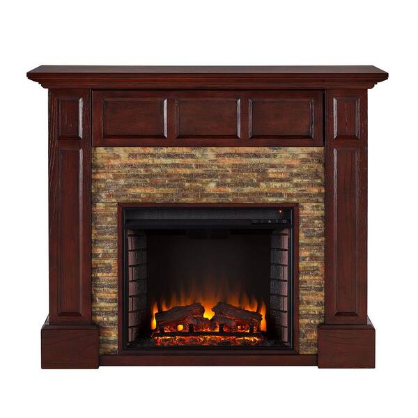 Faux Stone Media Electric Fireplace, Faux Stone Electric Fireplace Home Depot