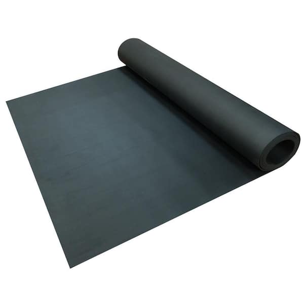 Rubber-Cal Fine-Ribbed 3 ft. x 3 ft. Black Thermoplastic Rubber Garage Flooring Rolls