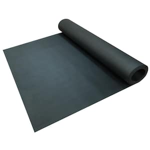 Fine-Ribbed 3 ft. x 5 ft. Black Thermoplastic Rubber Garage Flooring Rolls