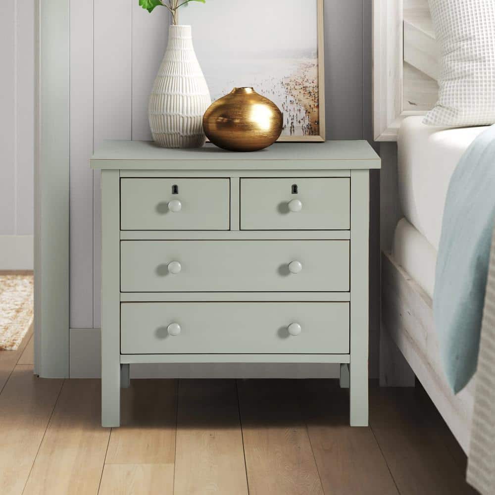 Greenwich Antique Gray 4-Drawer 28 in. W Nightstand