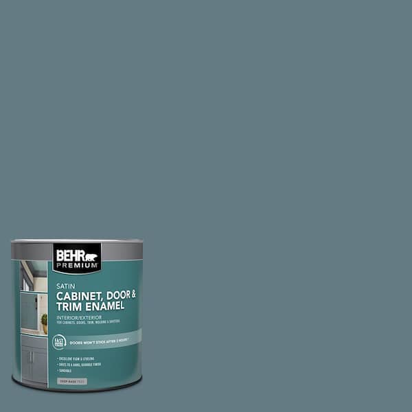 BEHR PREMIUM 1 qt. #540F-5 Smokey Blue Satin Enamel Interior/Exterior Cabinet, Door & Trim Paint