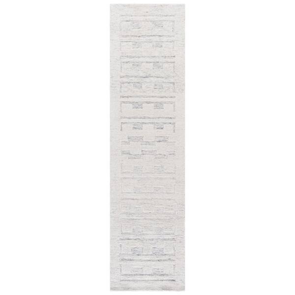 Harvest 2 ft. x 9 ft. Gray/Beige Tribal Runner Rug