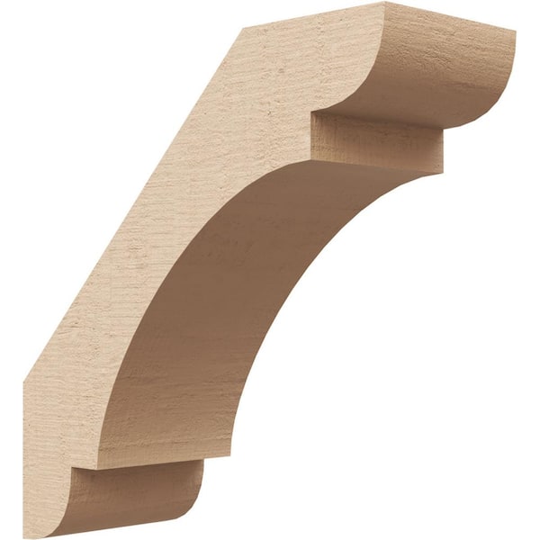 Ekena Millwork 3 in. x 8 in. x 8 in. Olympic Rough Cedar Woodgrain Timberthane Polyurethane Knee Brace, Primed