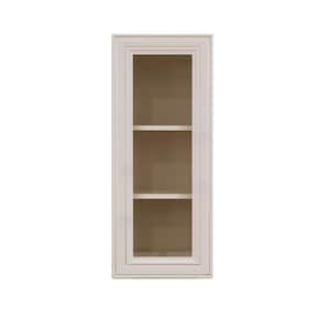 Princeton Assembled 12 in. x 30 in. x 12 in. Wall Mullion Door Cabinet with 1 Door 2 Shelves in Creamy White Glazed