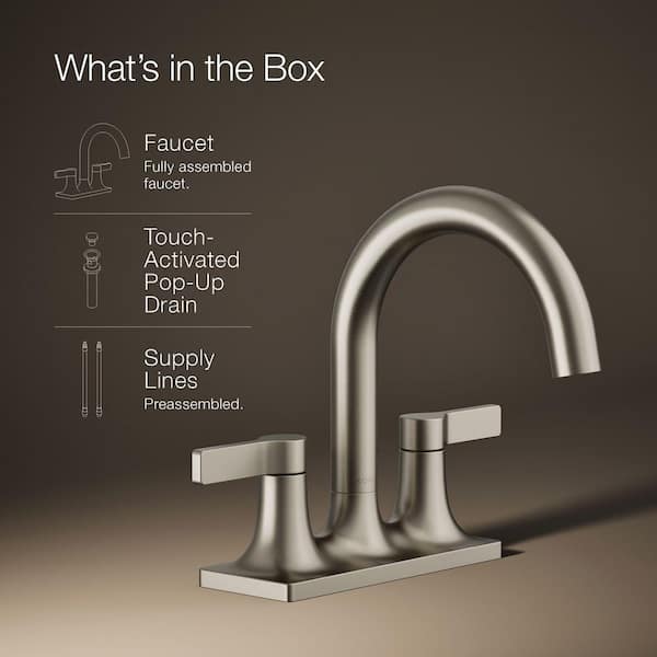 KOHLER Venza 4 in. Centerset Double Handle Bathroom Faucet in