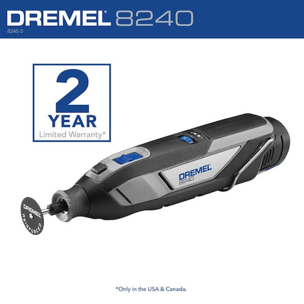 Dremel 12V Li-Ion 2-Amp Variable Speed Cordless Rotary Tool Kit with 2Ah Battery, 1 Charger, 5 Accessories and Storage Bag 8240-5 - The Depot