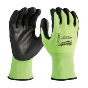 X-Large High Visibility Level 3 Cut Resistant Polyurethane Dipped Work Gloves