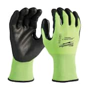 XX-Large High Visibility Level 3 Cut Resistant Polyurethane Dipped Work Gloves