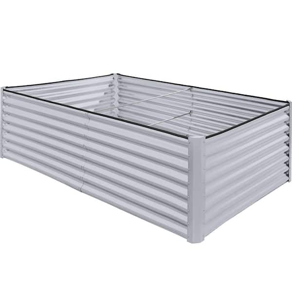 Best Choice Products 8 ft. x 4 ft. x 2 ft. Moonlight Gray Outdoor Steel Raised Garden Bed, Planter Box for Vegetables, Flowers, Herbs