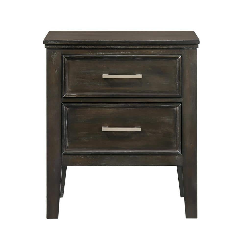 Nutmeg Brown Wood Transitional 2-Drawer Nightstand