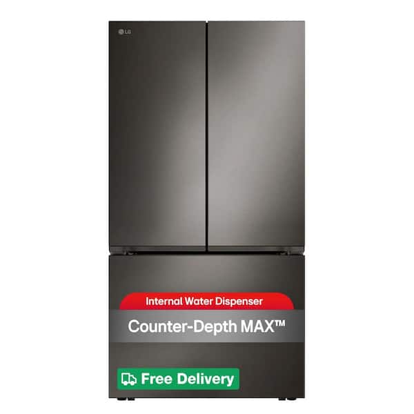 27 cu. ft. SMART Counter Depth MAX French Door Refrigerator with Ice and Water, ADA Comp in Black Stainless Steel