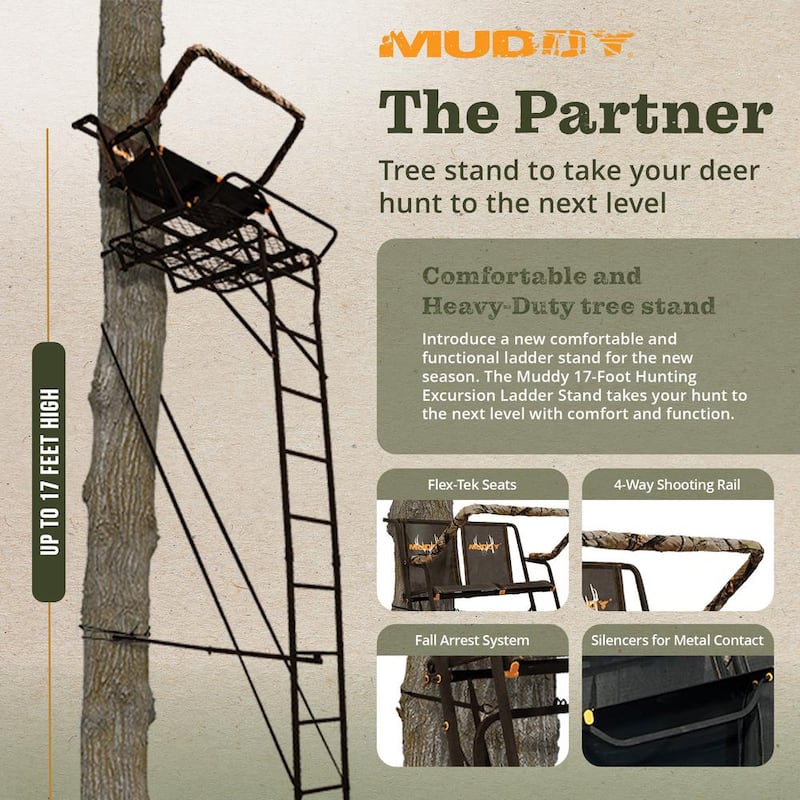 Partner 17 ft. Outdoor 2 Person Hunting Deer Ladder Tree Stand