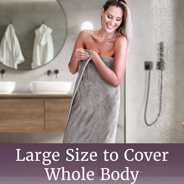 Lavish Home 8-Piece White and Silver 100% Cotton Bath Towel Set