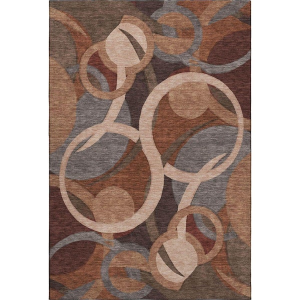 Mayfield Premium Machine Washable Abstract AMF2167 Burgundy 10 ft. x 14 ft. Area Rug