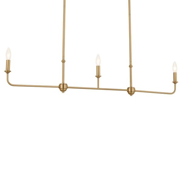 KICHLER Pallas 48.25 in. 3-Light Brushed Natural Brass