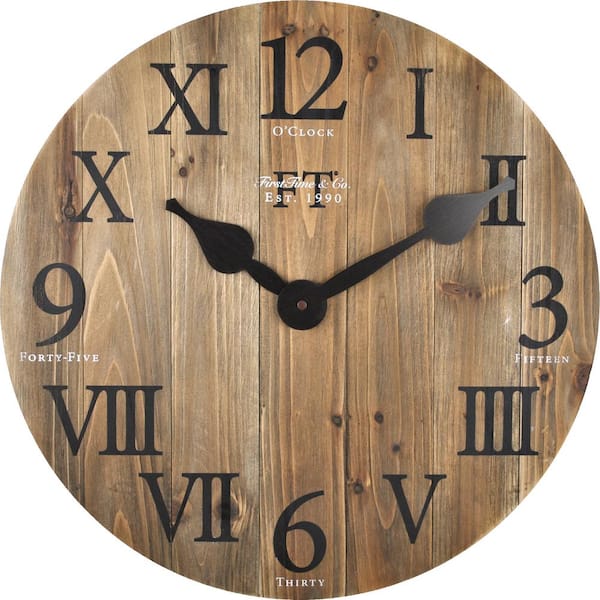 FirsTime & Co. 18 in. Rustic Barn Wood Wall Clock