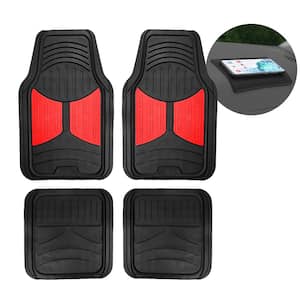 Red Trimmable Liners Monster Eye Car Floor Mats - Universal Fit for Cars, SUVs, Vans and Trucks - Full Set