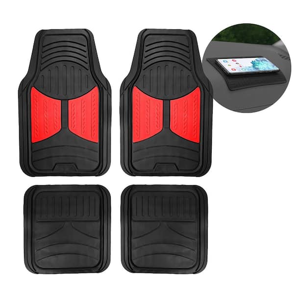 FH Group Red Trimmable Liners Monster Eye Car Floor Mats - Universal Fit for Cars, SUVs, Vans and Trucks - Full Set