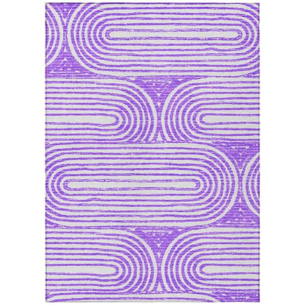 Addison Rugs Chantille ACN540 Purple 5 ft. x 7 ft. 6 in. Machine Washable Indoor/Outdoor Geometric Area Rug