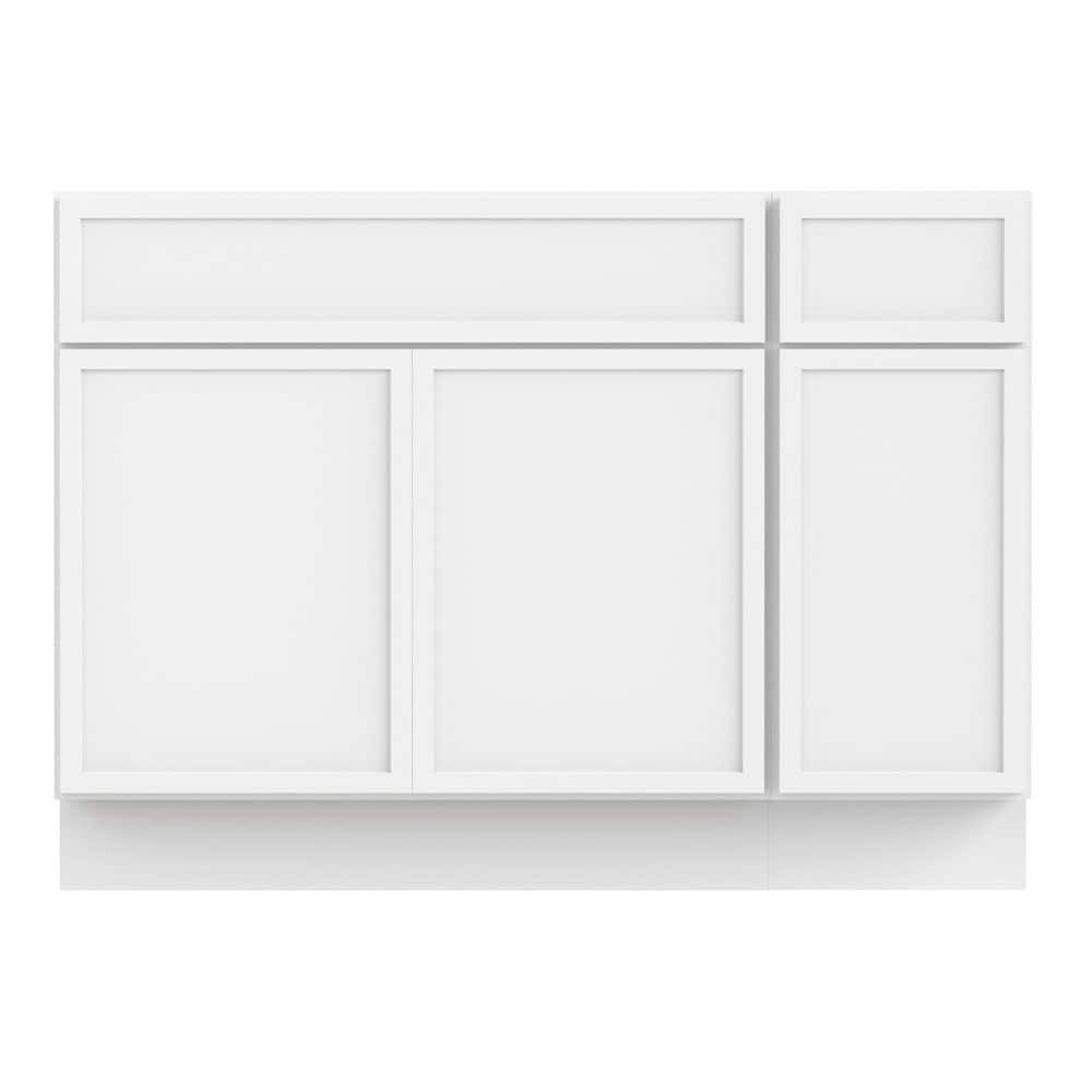 51 in. W x 21 in. D x 32.5 in. H Bath Vanity Cabinet without Top in White (Unassembled) price history on PriceWatchPro