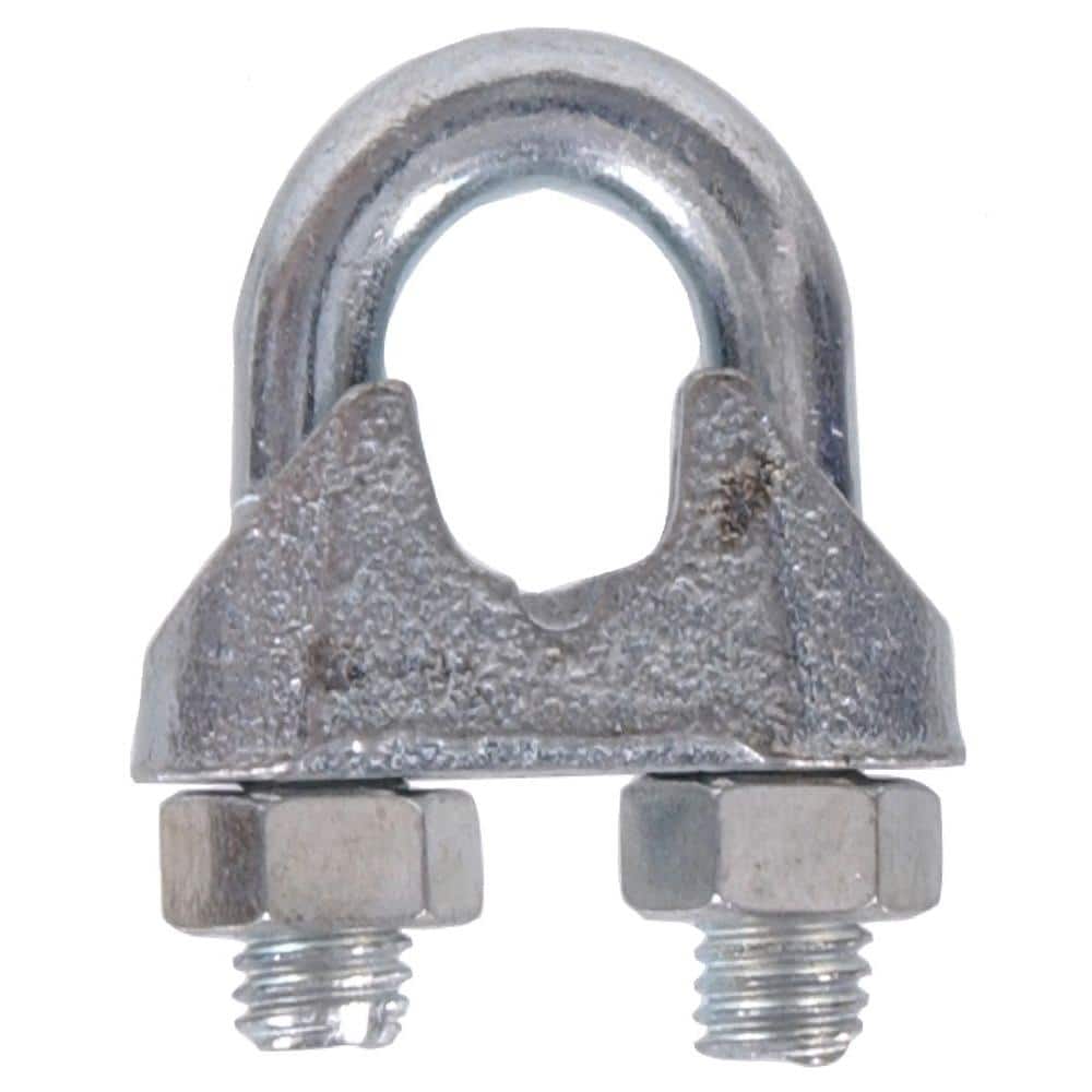 Galvanized Cable Clamp Clips 1/4 inch package of 8 