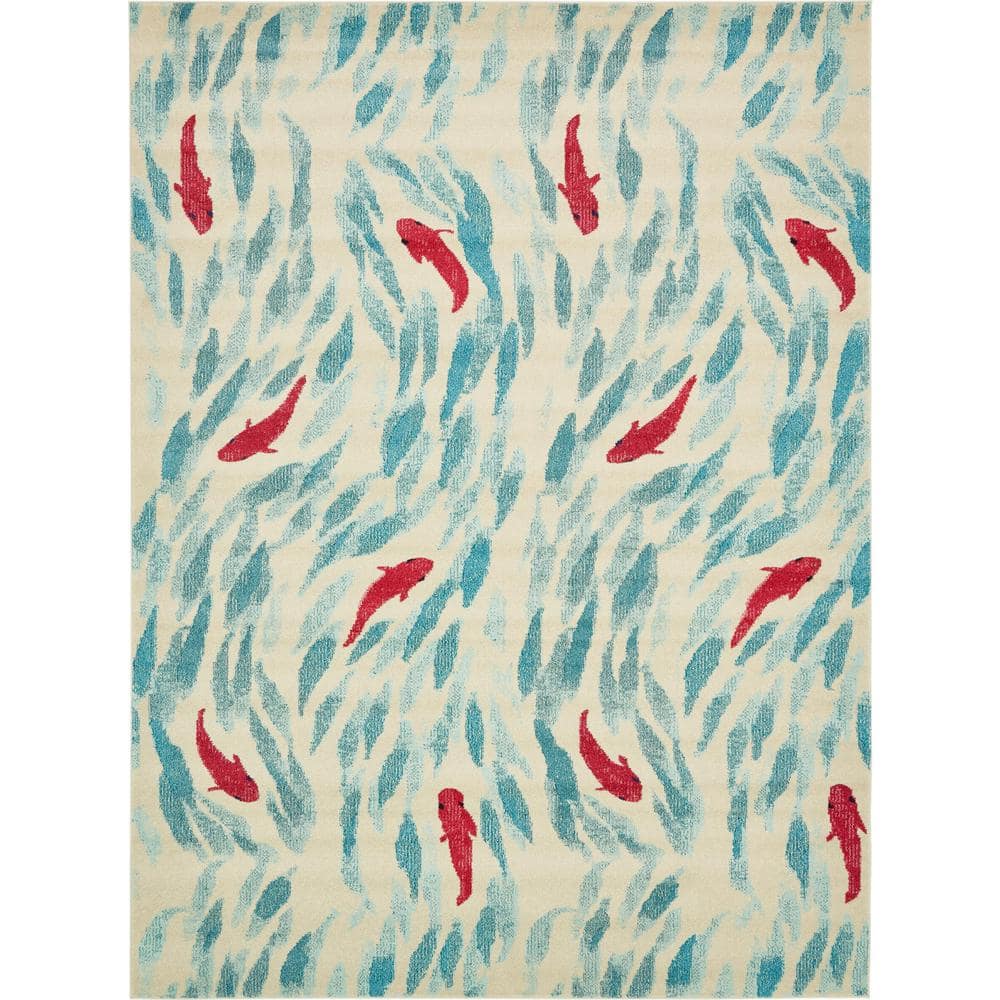 Unique Loom Positano Shoal Beige 9 0 X 12 0 Area Rug 3131901 The Home Depot