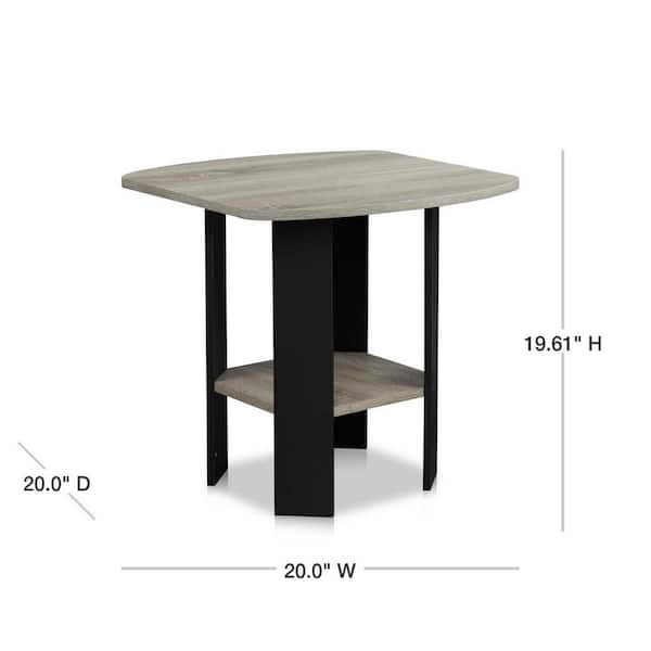 Furinno Simple Design French Oak Grey End Table gyw Bk The Home Depot