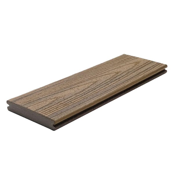Transcend 1 in. x 6 in. x 20 ft. Havana Gold Grooved Edge Composite Deck Board