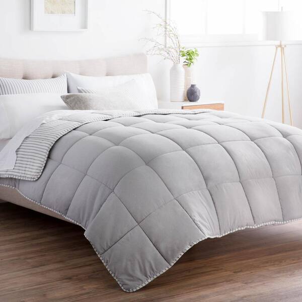 Brookside 3 Piece Coastal Gray Oversized King Comforter Set Bs90okcgmico The Home Depot