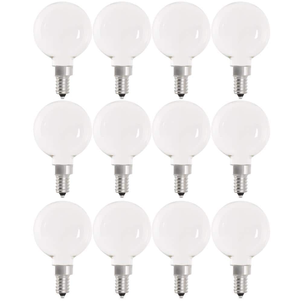 60-Watt Equivalent G16.5 Globe Dimmable Filament White Glass E12 LED Vintage Edison LIght Bulb, Daylight 5000K 12-Pack price history on PriceWatchPro