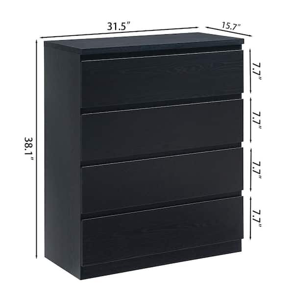 ikea dresser black 31.5In. W 4 Drawer Dresser, Storage Chest of Drawers for Closet with Handle-Free Design, Closet Chests Organizer HLW1P288870-1 functional chest of drawers Size:Pant Size 46 (Belt Size 48) 4 drawer designer suit Jovani 43268 - Long