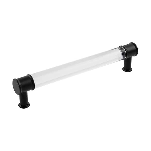 HICKORY HARDWARE Midway 6-5/16 in. (160 mm) Crysacrylic with Matte Black Cabinet Pull (10-Pack)
