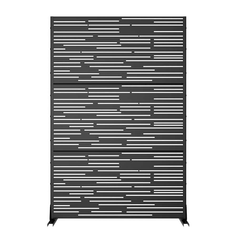 1-Piece 47.24 in. W x 72.05 in. H Rectangle Black Metal Privacy Screen Outdoor Decorative Art Panel price history on PriceWatchPro