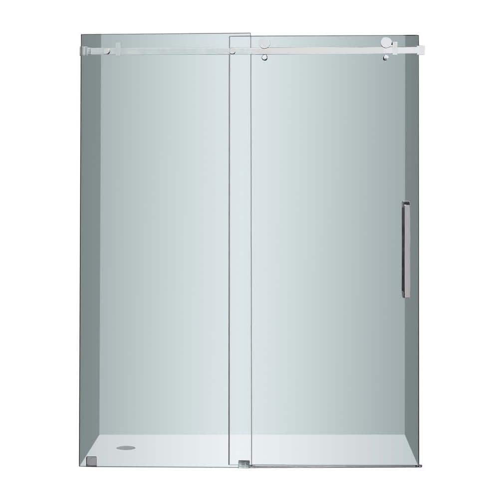 Moselle 56-60" Frameless Sliding Shower Door with Stainless Steel Hardware