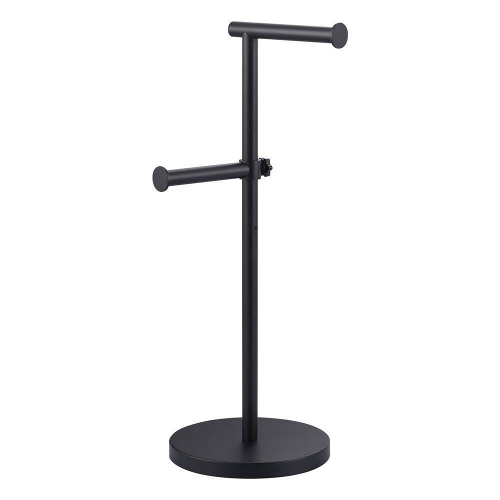 Freestading Floor-Mounted Double Post Toilet Paper Holder in Matte Black price history on PriceWatchPro