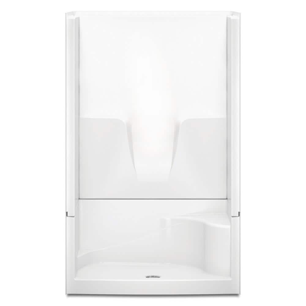 Remodeline 48 in. x 34 in. x 76 in. 4-Piece Shower Stall with Right Seat an