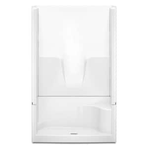 Remodeline 48 in. x 34 in. x 76 in. 4-Piece Shower Stall with Right Seat and Center Drain in White