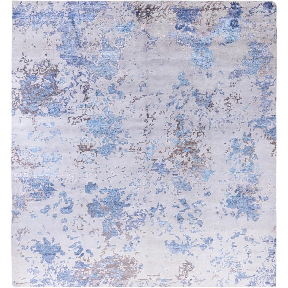Modern-Contemporary Gray 9 X 12 Hand-Knotted Wool Silk Indoor Area Rug price history on PriceWatchPro