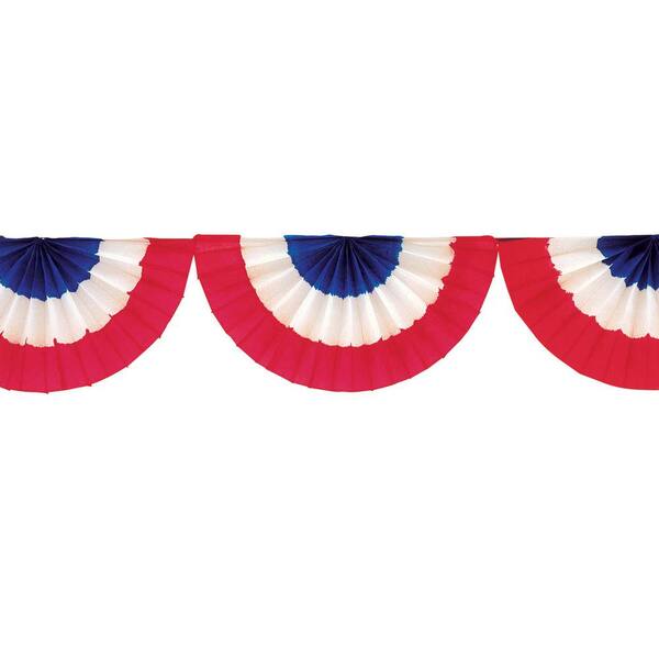 Amscan 9 in. x 9 ft. Paper Patriotic Bunting Garland (4-Pack)