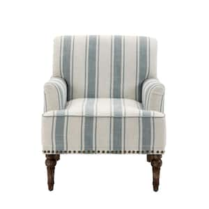 Blue striped accent discount chair