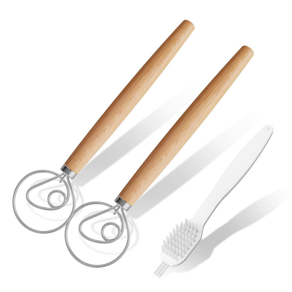 2-Pack Stainless Steel Danish Dough Whisks Set for Mixing Sourdough, Pizza, Pastry, Cookie, Kitchen Tool price history on PriceWatchPro