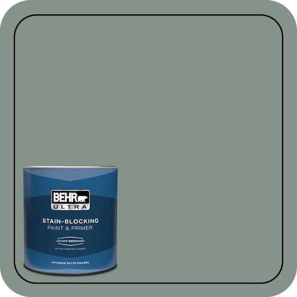 BEHR ULTRA 1 qt. #460F-4 Wethersfield Moss Extra Durable Satin Enamel Interior Paint & Primer
