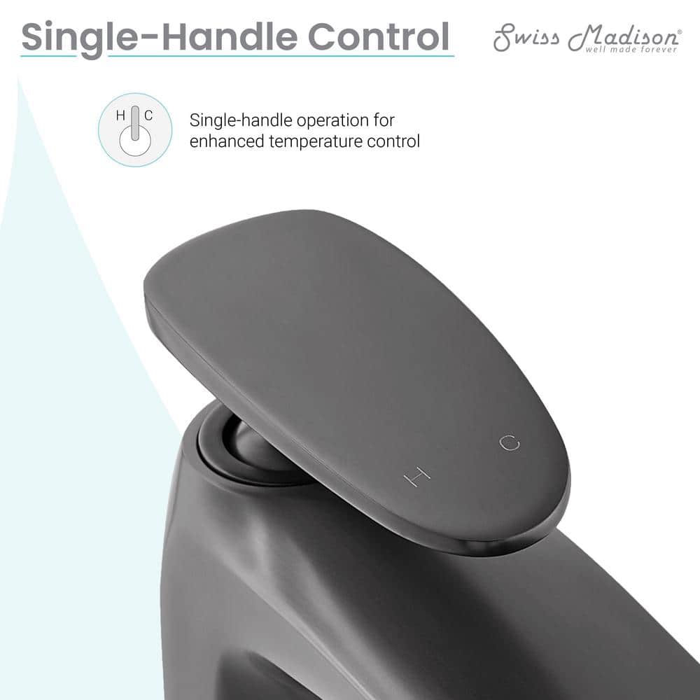 Sublime Gunmetal Gray Single-Handle Bathroom Faucet