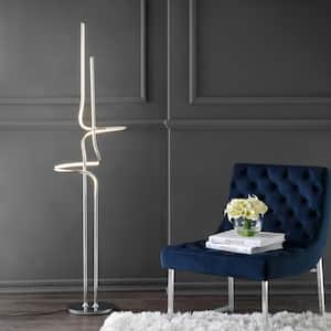Sketch 64 in. Chrome Minimalist Dimmable Metal Integrated LED Floor Lamp