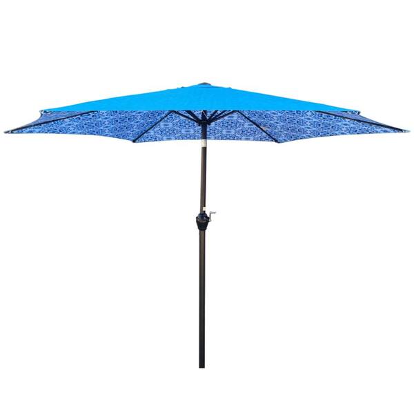 blue pattern patio umbrella Heininger DestinationGear 6.5 Ft Royal & White Deluxe Italian : Patio, Lawn & Garden pools and gardens Xzomystify Blue Striped Beach Umbrella