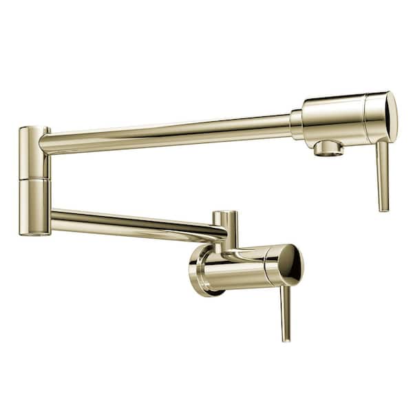 Contemporary Wall Mounted Pot Filler in Polished Nickel